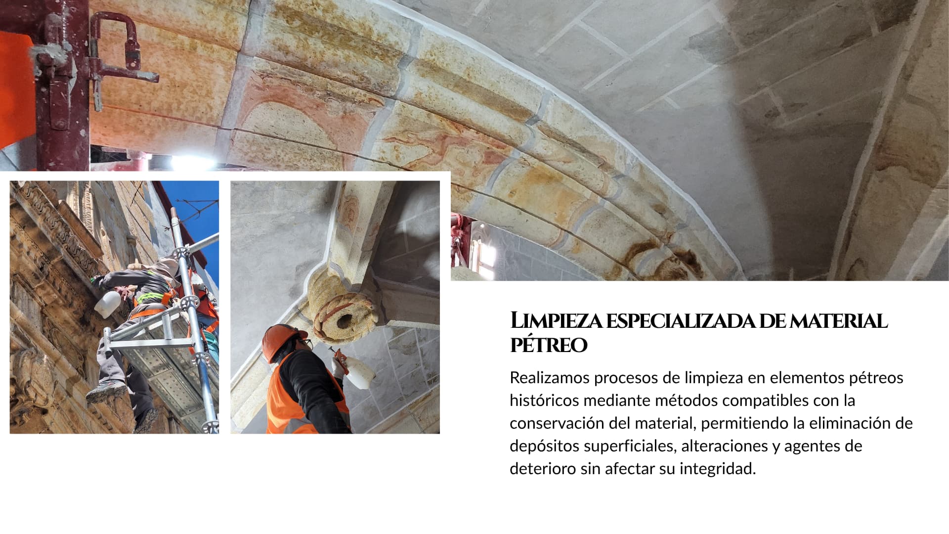 intervención de bienes inmuebles - limpieza en materia pétrea